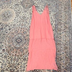 Thakoon Coral Pink Sheer V-Neck Slip
